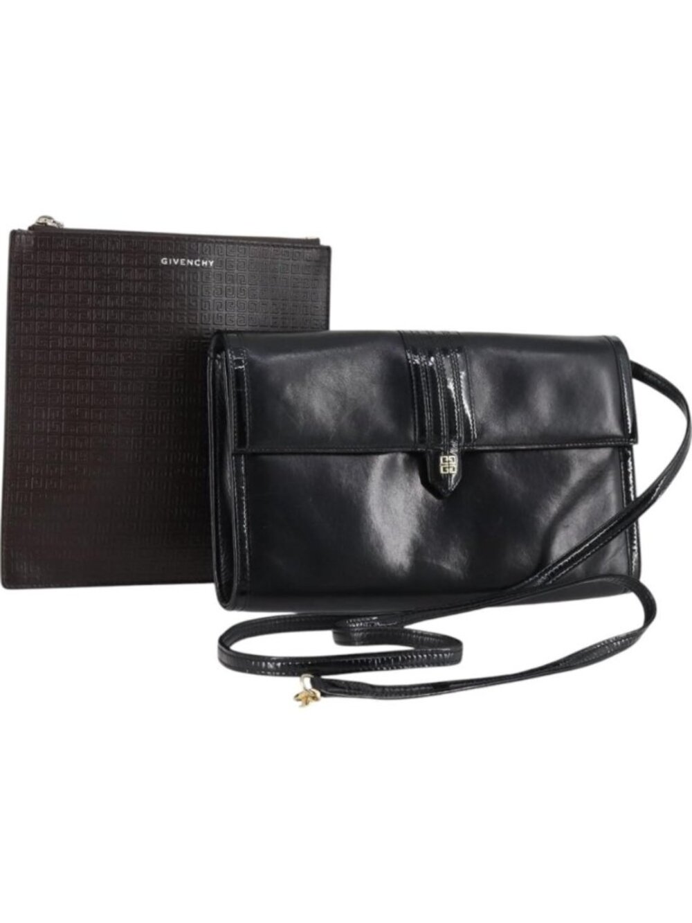 GIVENCHY Shoulder Bag Leather 2 Set Black